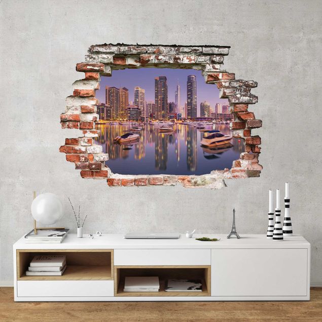 Naklejki na ścianę nazwy miast Dubai Skyline and Marina