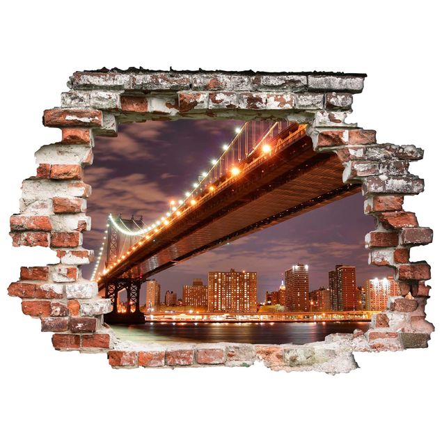 Naklejki na ścianę metropolia Most Manhattan