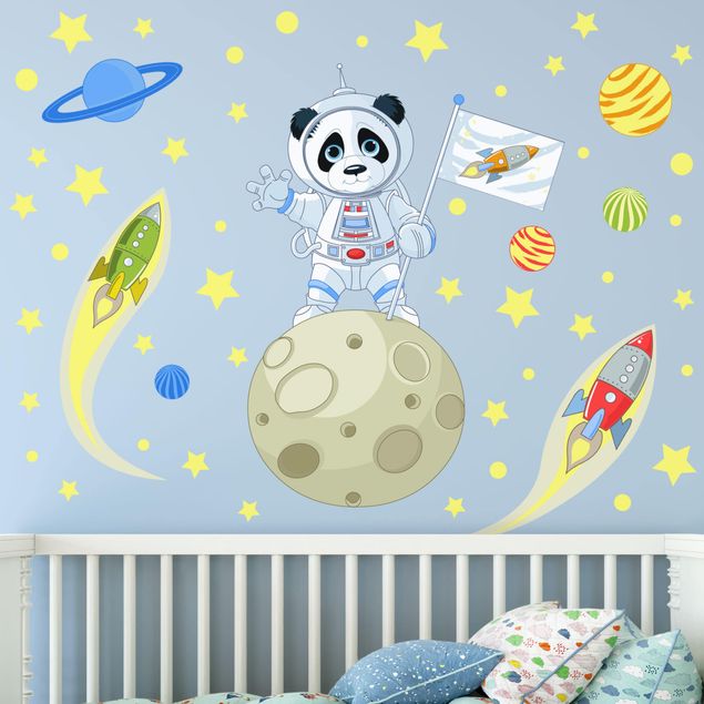 Naklejka na ścianę - Panda astronauta