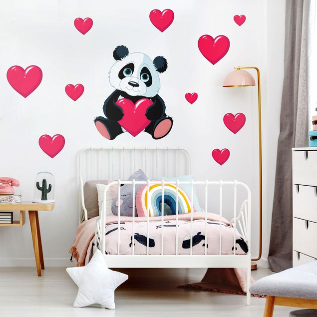 Pokój dziecięcy Panda z serduszkami
