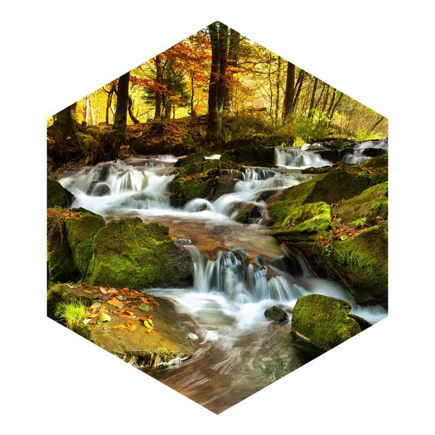 Fototapety Wodospad jesienny las