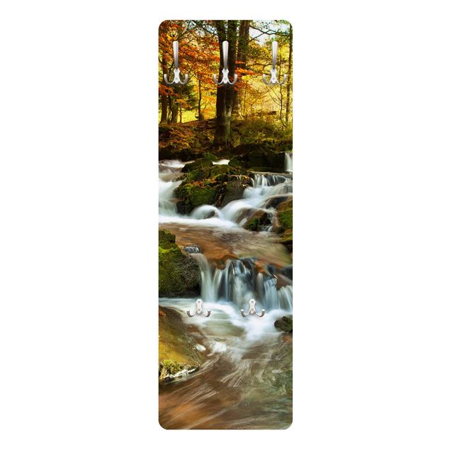 Wieszak ścienny - Wodospad jesienny las