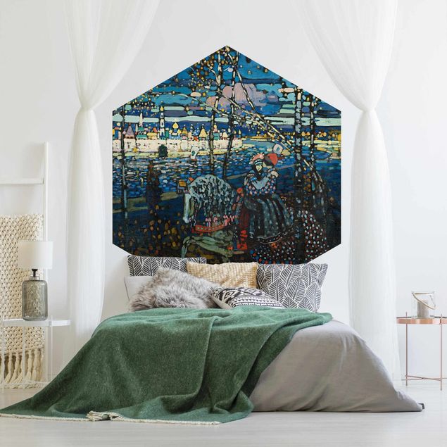 Tapeta niebieska Wassily Kandinsky - Para jeżdżąca konno