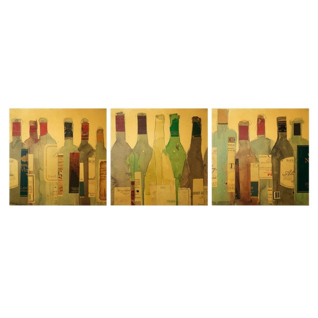 Obraz na płótnie 3-częściowy - Zestaw I do wina i napojów spirytusowych