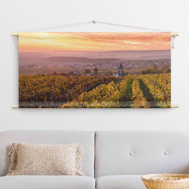 Obrazy nowoczesny Wine Plantations At Sunset