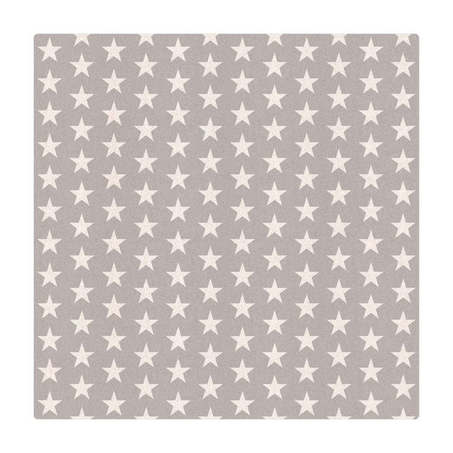 Mata korkowa - Białe gwiazdy na szarym tle