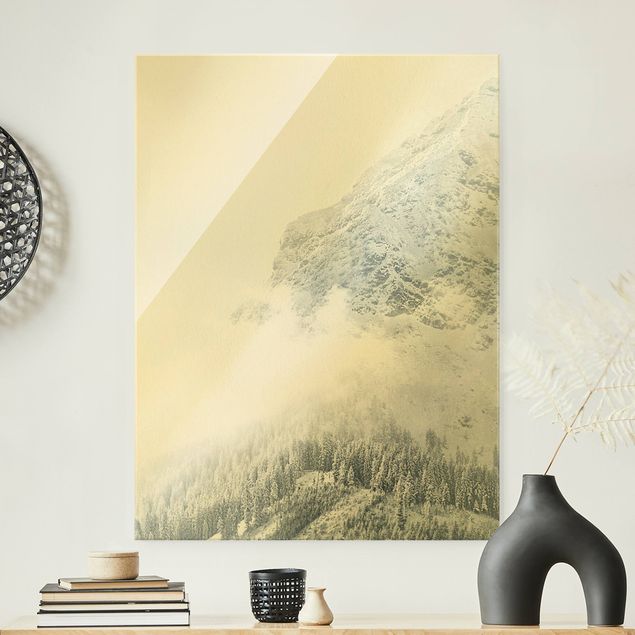 Obraz na szkle - Biała mgła w górach