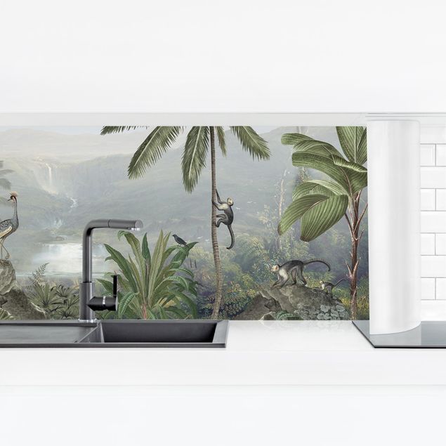 Panele szklane do kuchni Daleki widok w głąb dżungli
