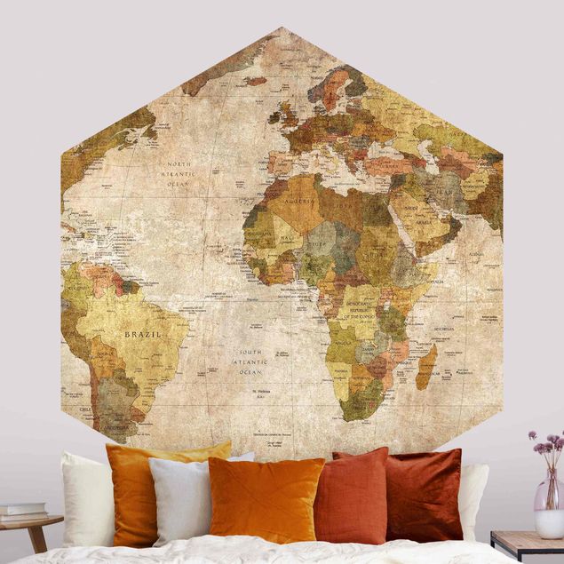Beżowa tapeta Mapa świata