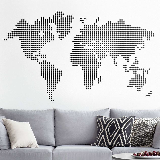 Naklejki na ścianę wzory Punkty na mapie świata