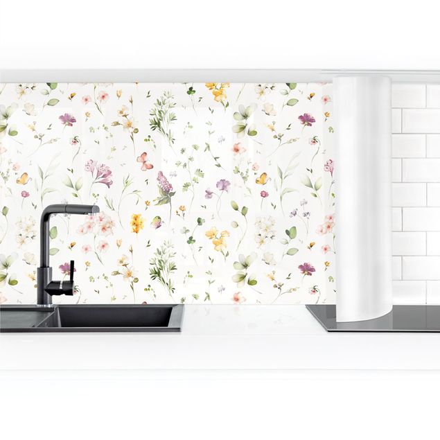 Panel ścienny do kuchni - Wildflowers Watercolour Pattern