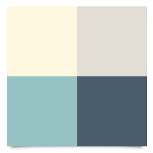 Folia samoprzylepna - Cosy Colours Squares Lagoon - Cashmere Sand Pastel Turquoise Slate Blue