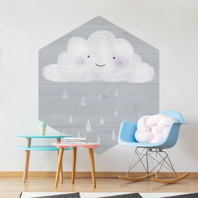 Modne fototapety Chmura z kroplami srebrnego deszczu