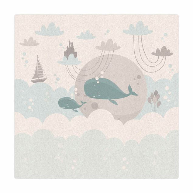 Mata korkowa - Chmury z wielorybem i zamkiem