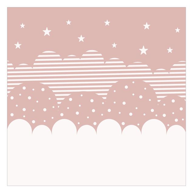 Fototapeta Clouds and Stars - pink