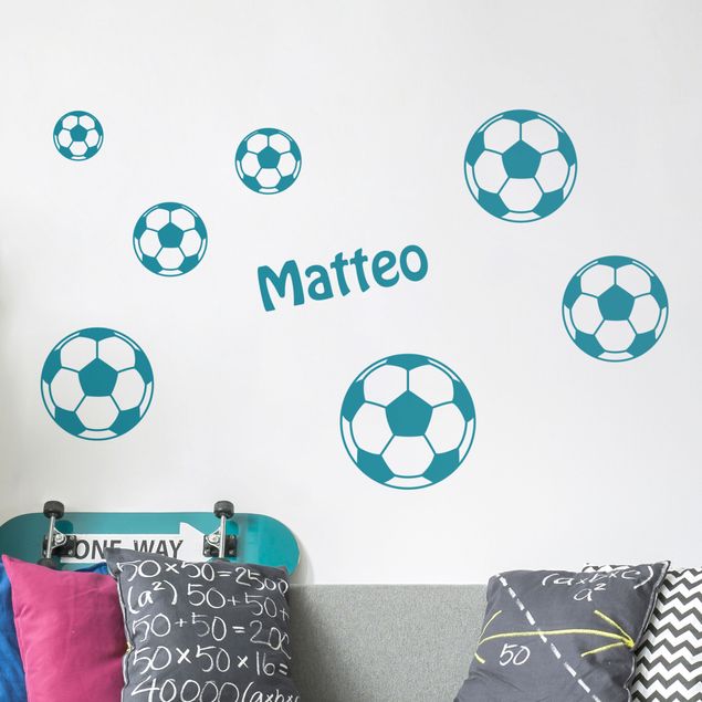 Naklejki piłki na ścianę Tekst życzenia - gwiazda piłki nożnej