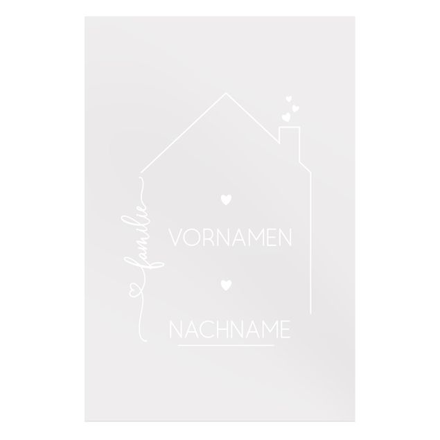 Folia na szyby okienne Customised Text Family House With Hearts II