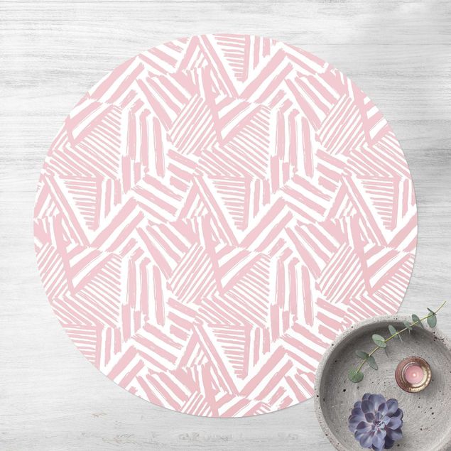 dywan ogrodowy Jagged Stripes in Pale Pink