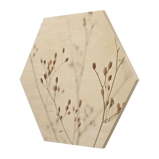 Obrazy z drewna Czułe pąki na gałązce dzikiego kwiatu