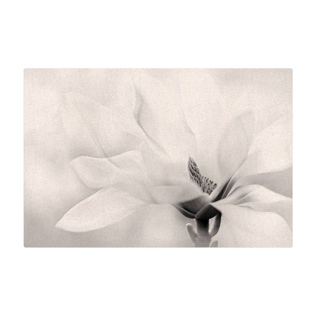 duży dywan Czarno-biały kwiat magnolii
