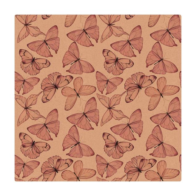 Mata korkowa - Miękkie różowe motyle