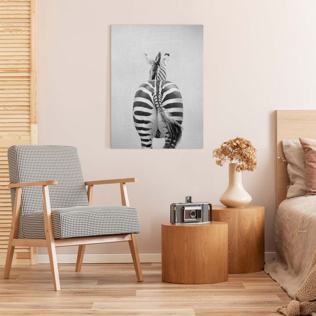 Obrazy do salonu Zebra From Behind Black And White