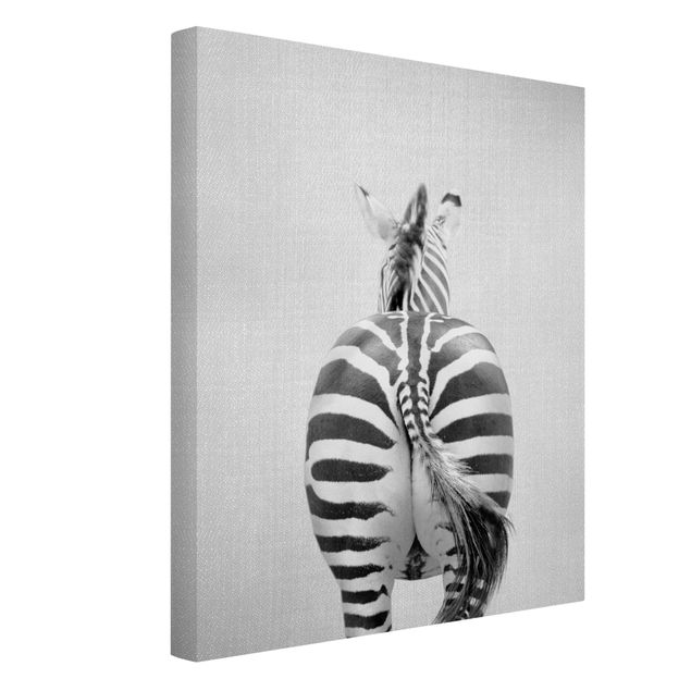 Obrazy zwierzęta Zebra From Behind Black And White