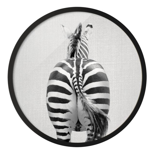 Zebra obraz Zebra od tyłu czarno-biały