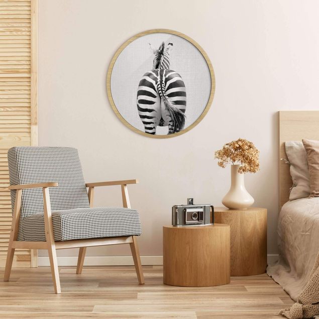 Obrazy do salonu nowoczesne Zebra od tyłu czarno-biały
