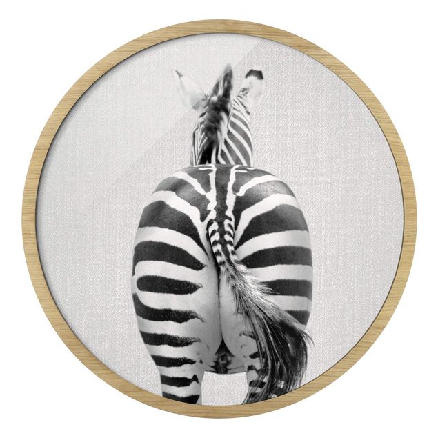 Zebra obraz Zebra od tyłu czarno-biały