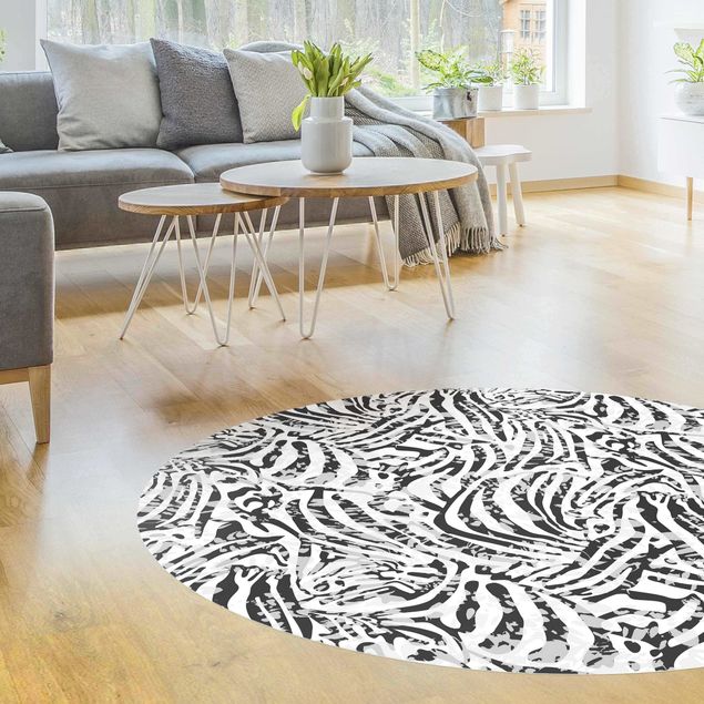 dywany nowoczesne Wzór zebry w odcieniach szarości